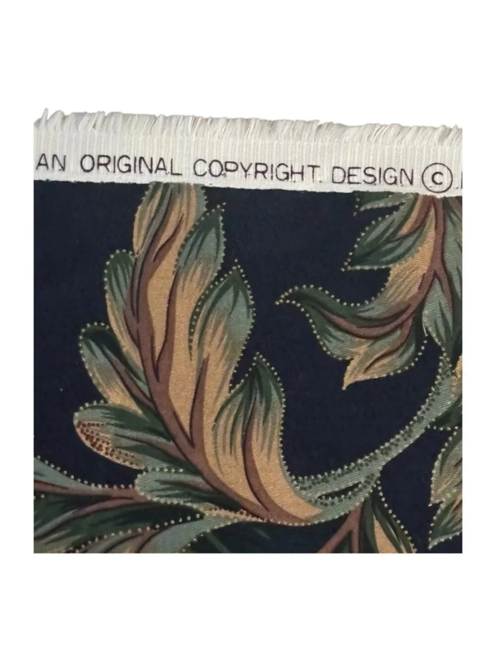 Lot of 2 Mill Creek Floral Upholstery Drapery Fabric Panels Navy Blue 55” x 100”